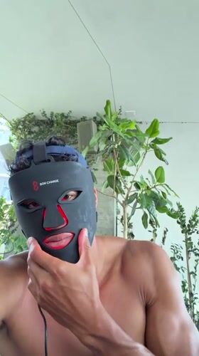 Afternoon hangout scenes in West Hollywood, LED mask included