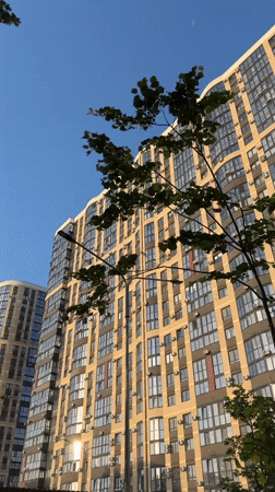 Residential buildings and park area documented in Krasnodar
