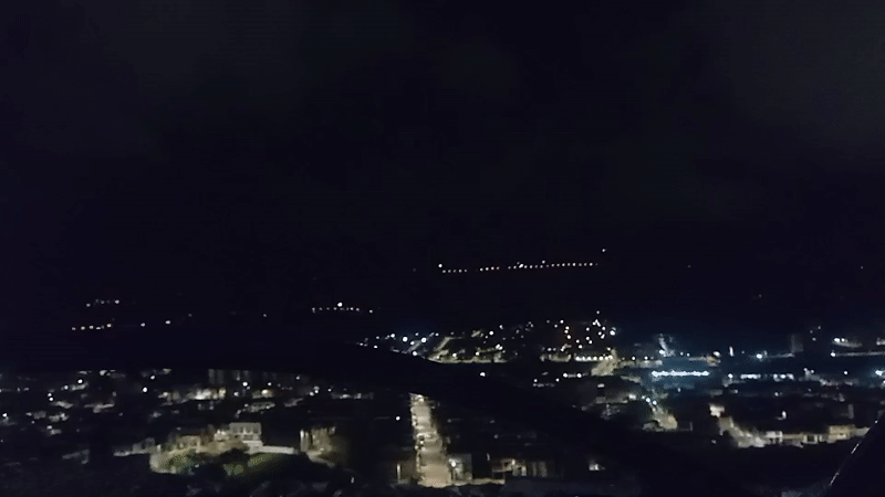 Night cityscape viewed from elevated position in La Colorada