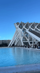 Valencia's City of Arts and Sciences captured in sunny reflection