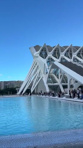 Valencia's City of Arts and Sciences captured in sunny reflection