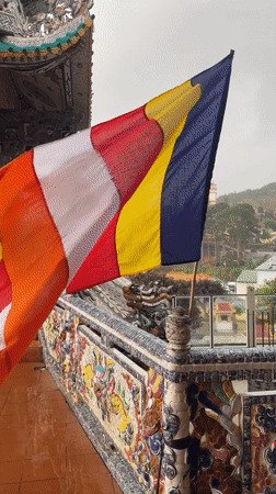 Buddhist temples documented during rainstorm in Xuân Thành, Vietnam