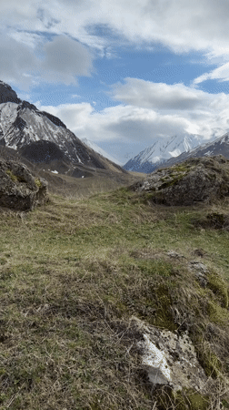 Mountain valley landscape documented near Sioni, Georgia
