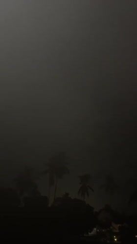 Lightning storm over Baan Hua Thanon at night