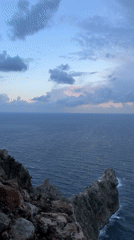 Ocean view captured from rocky cliff in Alanya, Turkey