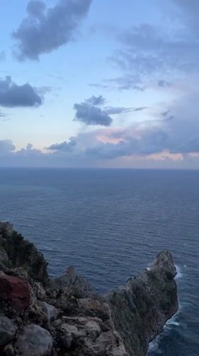 Ocean view captured from rocky cliff in Alanya, Turkey