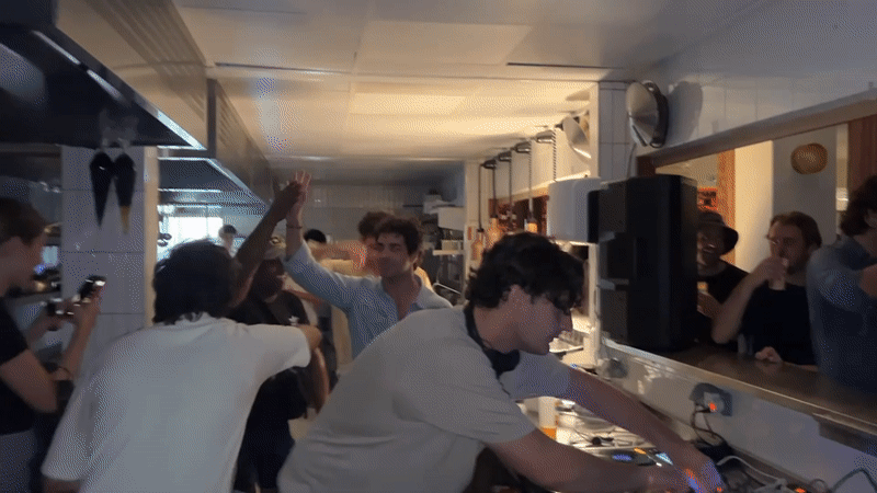 Late-night bar and DJ session in Paris