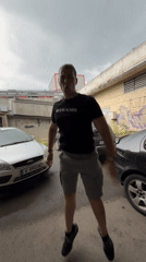 Dancing and vaping around a Shumen parking lot