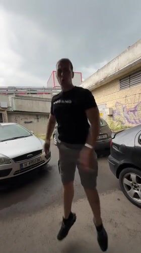 Dancing and vaping around a Shumen parking lot