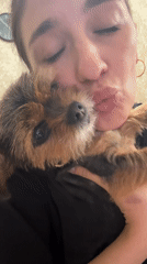 Woman records balcony afternoon with baby and dog in Sochi