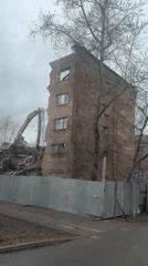 Building demolition underway in Perm, Russia