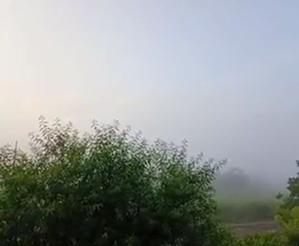 Foggy dawn captured in rural Roza, Bulgaria