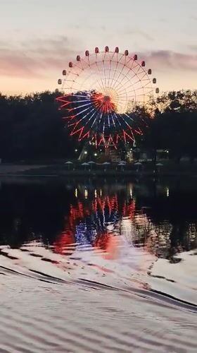 Evening riverside scenes captured in Cherepovets, Russia