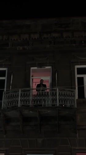 Saxophonist performs evening balcony concert in Gyumri, Armenia