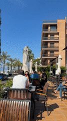 Morning coastal life captured in Salou, Spain