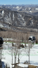 Early morning ski resort dining observed in Ozernoe, Russia