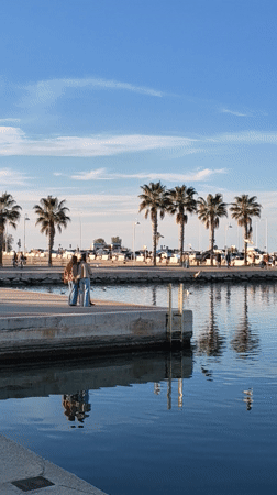 Evening social gathering at Dénia waterfront bars and marina