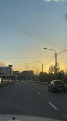 Evening drive captured on multi-lane road in Stavropol, Russia