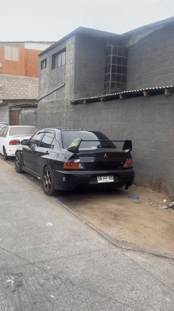 Purple Mitsubishi Lancer Evolution spotted parked in Arica, Chile