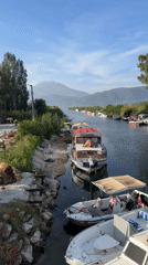 Morning canal scene documented in Fethiye, Turkey