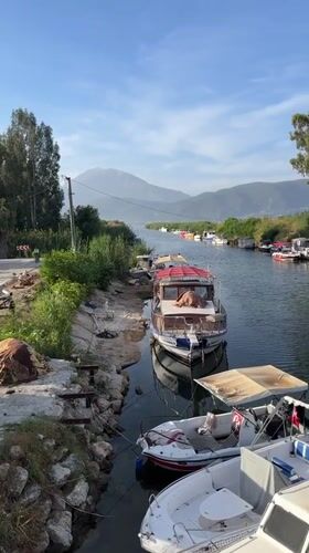 Morning canal scene documented in Fethiye, Turkey