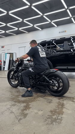 Custom motorcycle showcase in Krasnoyarsk garage workshop