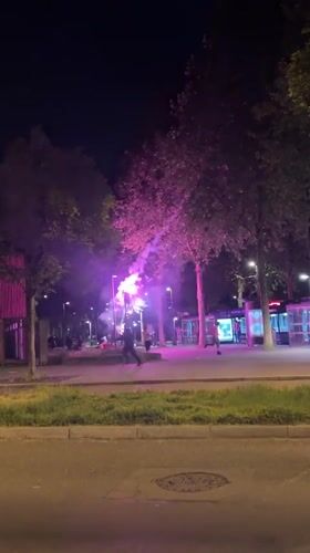 Fireworks light up public area in Strasbourg