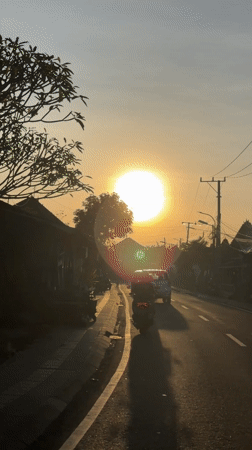 Morning street scenes captured across Denpasar and Kuta areas