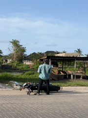 Morning street life unfolds in Badagry, Nigeria