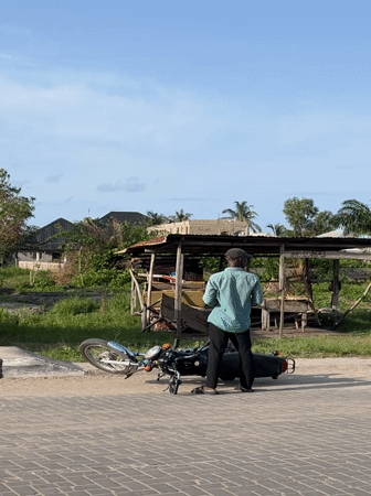 Morning street life unfolds in Badagry, Nigeria