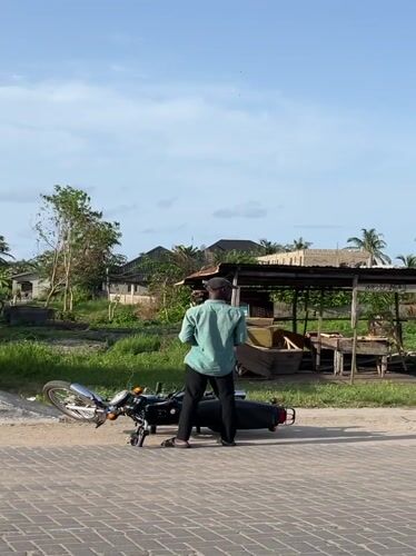 Morning street life unfolds in Badagry, Nigeria
