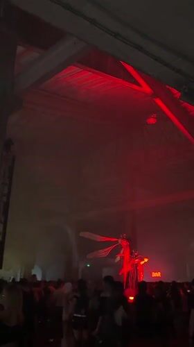 Nightclub performance captured in Belgrade, Serbia Friday evening