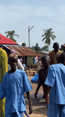 Morning street life captured in Mararaba Nigeria village