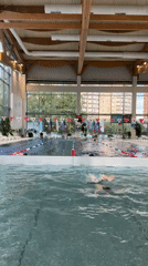 Afternoon swim session at an indoor pool near Moscow