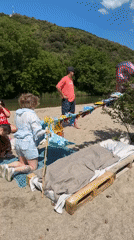 Beach gathering with decorations observed in Prijevor, Montenegro