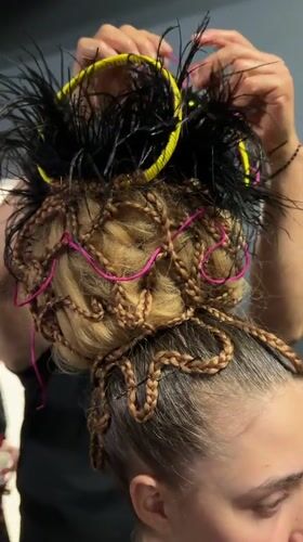 Elaborate hair styling session documented in Blagoevgrad, Bulgaria