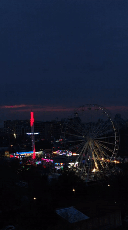 Evening carnival draws crowds to illuminated fairground in Plovdiv