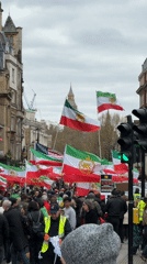 Iranian flag march draws large crowd in London