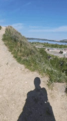 Hiker documents scenic river trail near Volzhskiy, Russia