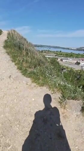 Hiker documents scenic river trail near Volzhskiy, Russia