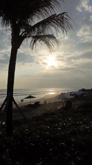 Peaceful morning beach scene captured in North Kuta, Indonesia