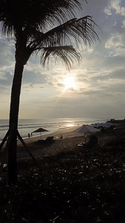 Peaceful morning beach scene captured in North Kuta, Indonesia