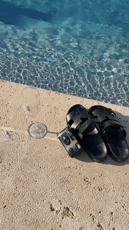 Lazy poolside afternoon in the Tuscan hills of Asciano