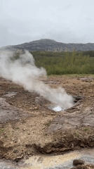 Iceland geysers and steam vents captured during active eruptions