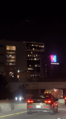Night highway traffic captured on video in Los Angeles