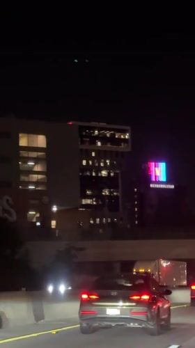 Night highway traffic captured on video in Los Angeles