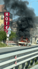 Car Fire Produces Heavy Smoke on Varna Roadside