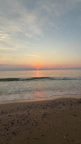 Orange sunset over the Black Sea at Shabla, Bulgaria