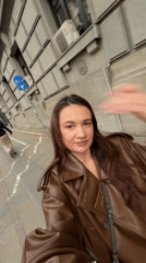 Woman records selfie videos on Belgrade street