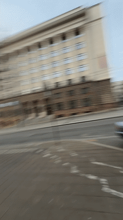 Woman records selfie videos on Belgrade street